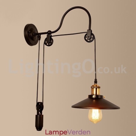 Retro Flush Mounted Wall Lights Gang Bar Cafe Soveværelse Study Loft Pulley Væglampe Retro Flush Mounted Wall Lights Gang Bar Cafe Soveværelse Study Loft Pulley Væglampe