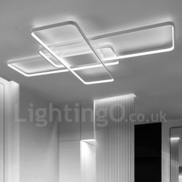 Moderne moderne aluminiumsmaleri Loftslampe Flush Mount Væglampe med Remote Dimmer til stuen Sengeværelse Kan også bruges som væglampe