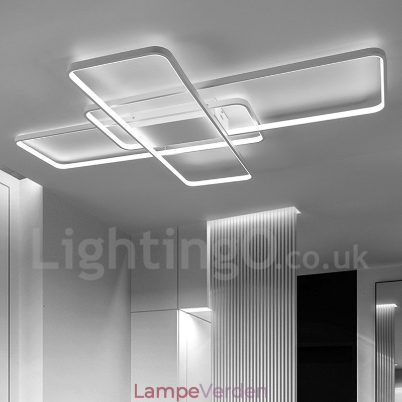 Moderne moderne aluminiumsmaleri Loftslampe Flush Mount Væglampe med Remote Dimmer til stuen Sengeværelse Kan også bruges som væglampe