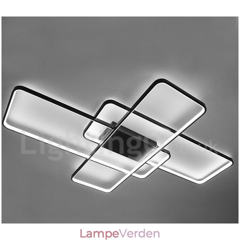 Moderne moderne aluminiumsmaleri Loftslampe Flush Mount Væglampe med Remote Dimmer til stuen Sengeværelse Kan også bruges som væglampe