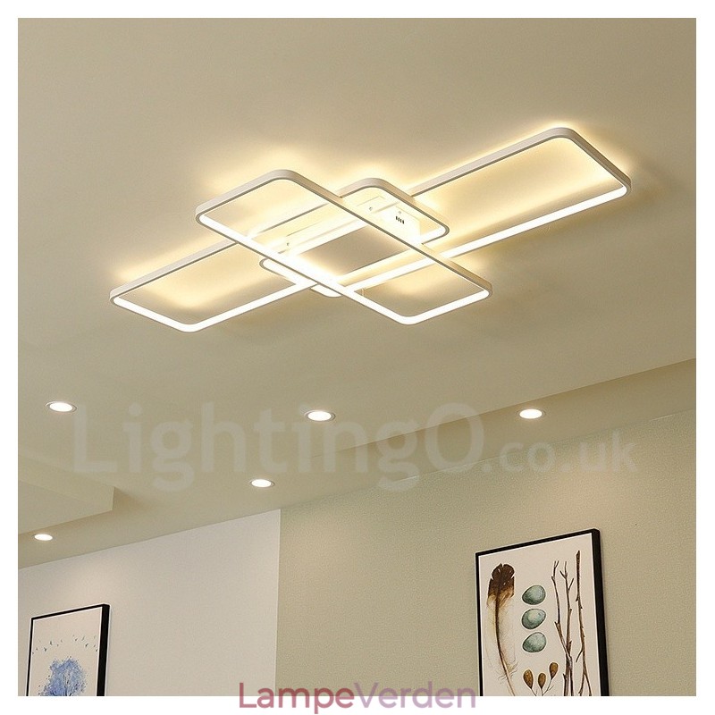 Moderne moderne aluminiumsmaleri Loftslampe Flush Mount Væglampe med Remote Dimmer til stuen Sengeværelse Kan også bruges som væglampe