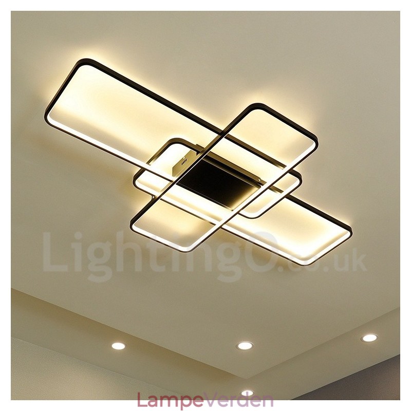 Moderne moderne aluminiumsmaleri Loftslampe Flush Mount Væglampe med Remote Dimmer til stuen Sengeværelse Kan også bruges som væglampe