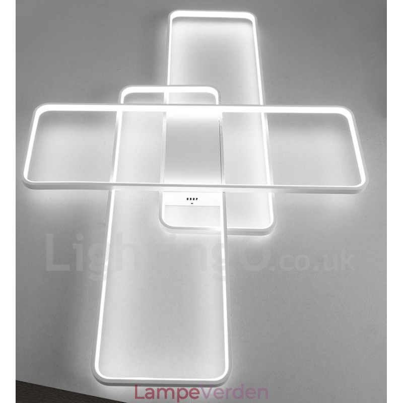 Moderne moderne aluminiumsmaleri Loftslampe Flush Mount Væglampe med Remote Dimmer til stuen Sengeværelse Kan også bruges som væglampe