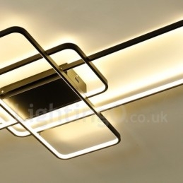 Moderne moderne aluminiumsmaleri Loftslampe Flush Mount Væglampe med Remote Dimmer til stuen Sengeværelse Kan også bruges som væglampe