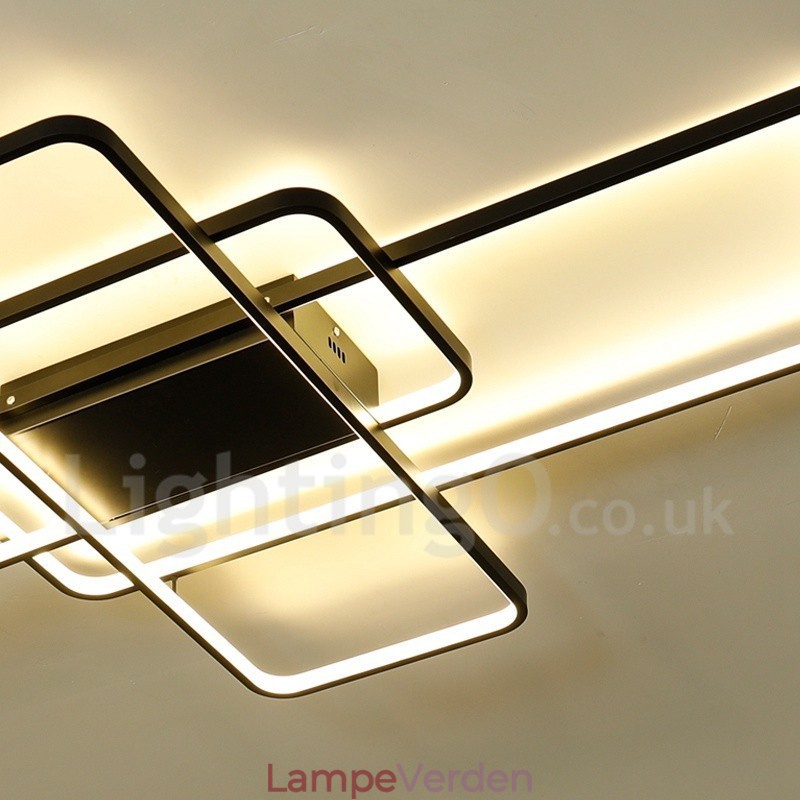 Moderne moderne aluminiumsmaleri Loftslampe Flush Mount Væglampe med Remote Dimmer til stuen Sengeværelse Kan også bruges som væglampe