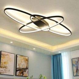Dæmpbar Oval Moderne Moderne Loftslampe i Aluminium Flush Mount Lampe til Stue Sengeværelse Kan også bruges som væglampe
