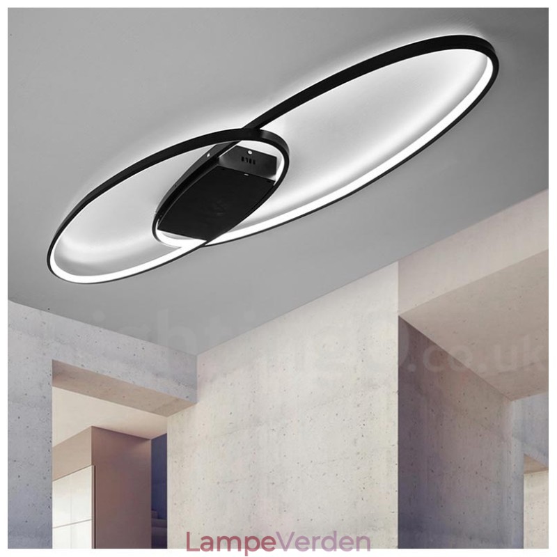 Dæmpbar Oval Moderne Moderne Loftslampe i Aluminium Flush Mount Lampe til Stue Sengeværelse Kan også bruges som væglampe