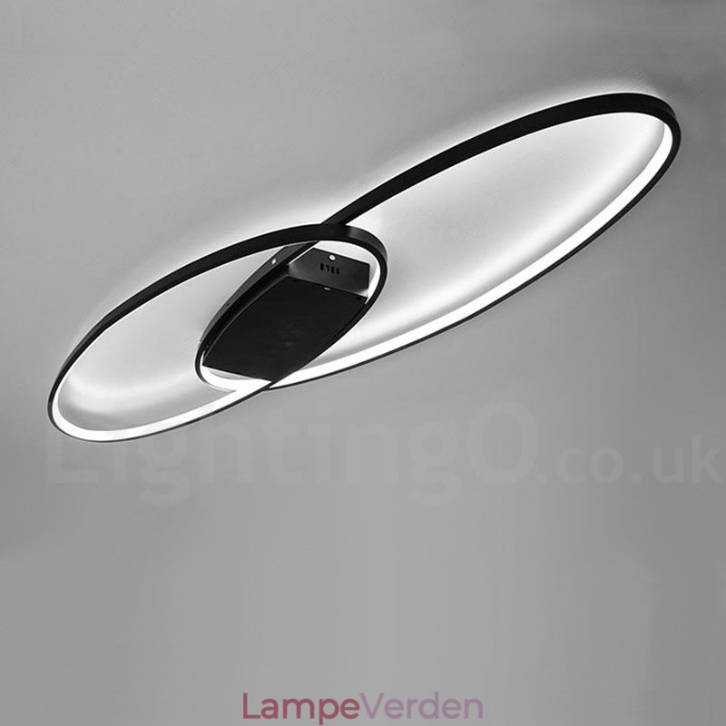 Dæmpbar Oval Moderne Moderne Loftslampe i Aluminium Flush Mount Lampe til Stue Sengeværelse Kan også bruges som væglampe