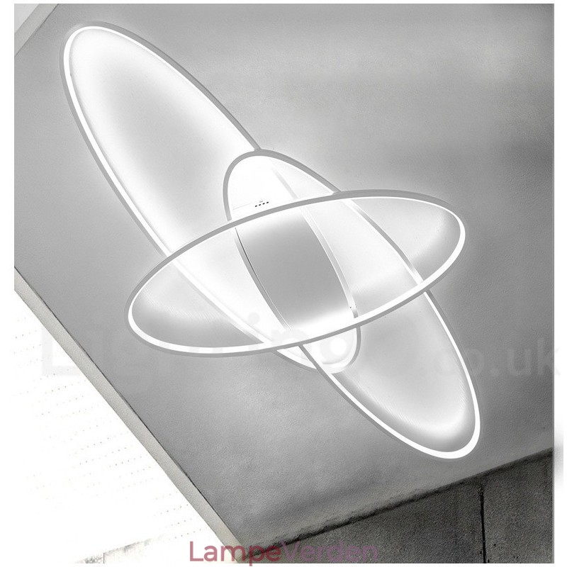 Dæmpbar Oval Moderne Moderne Loftslampe i Aluminium Flush Mount Lampe til Stue Sengeværelse Kan også bruges som væglampe