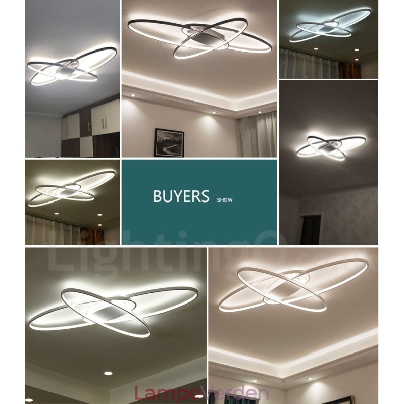 Dæmpbar Oval Moderne Moderne Loftslampe i Aluminium Flush Mount Lampe til Stue Sengeværelse Kan også bruges som væglampe