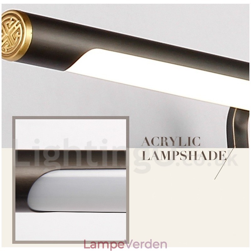 IPMirror Lampe Badeværelseslamper Rene messing væglamper med akryl skærm Makeup belysning