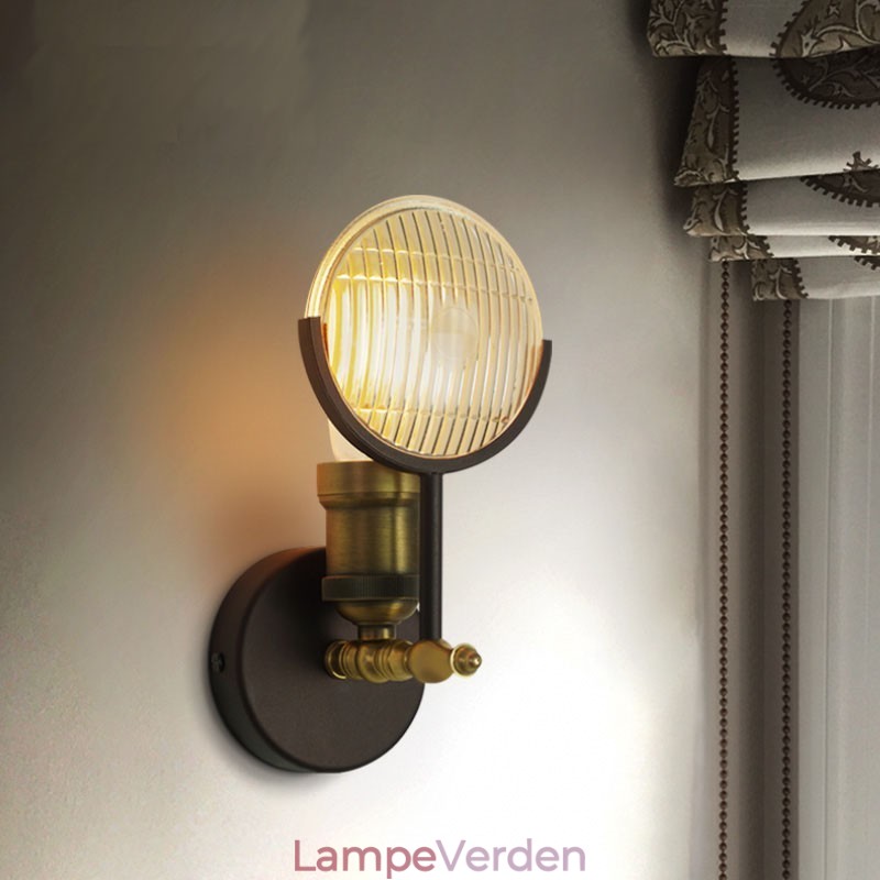 1 lys rustik retro vintage væglampe med glasskærm Special til hotelkontor Showroom Stue Spisestue