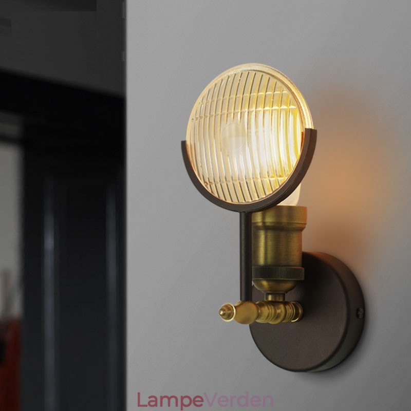 1 lys rustik retro vintage væglampe med glasskærm Special til hotelkontor Showroom Stue Spisestue