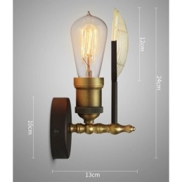1 lys rustik retro vintage væglampe med glasskærm Special til hotelkontor Showroom Stue Spisestue