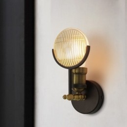 1 lys rustik retro vintage væglampe med glasskærm Special til hotelkontor Showroom Stue Spisestue