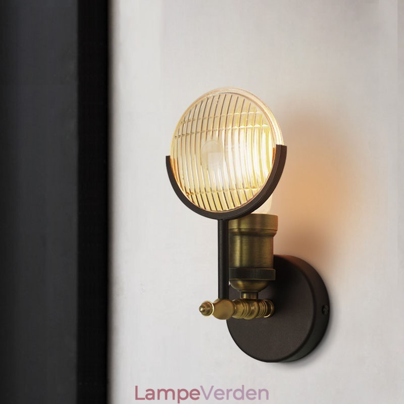 1 lys rustik retro vintage væglampe med glasskærm Special til hotelkontor Showroom Stue Spisestue