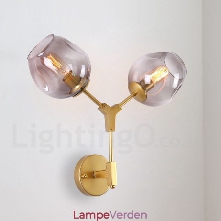 Rustik retro vintage to lyse væglampe med glasskærm i flere farver Special til hotelkontor Showroom Stue Sengeværelse