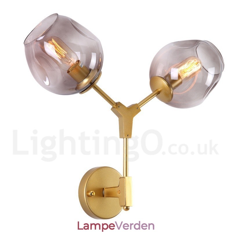 Rustik retro vintage to lyse væglampe med glasskærm i flere farver Special til hotelkontor Showroom Stue Sengeværelse