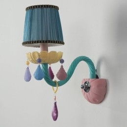 Macaron 1 lys multikrystal stearinlys retro glas væglampe til børneværelse børneværelse