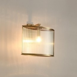 Ren messing Luksuriøs rustik retro vintage 1 lys væglampe med glasskærm