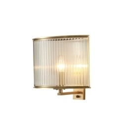 Ren messing Luksuriøs rustik retro vintage 1 lys væglampe med glasskærm