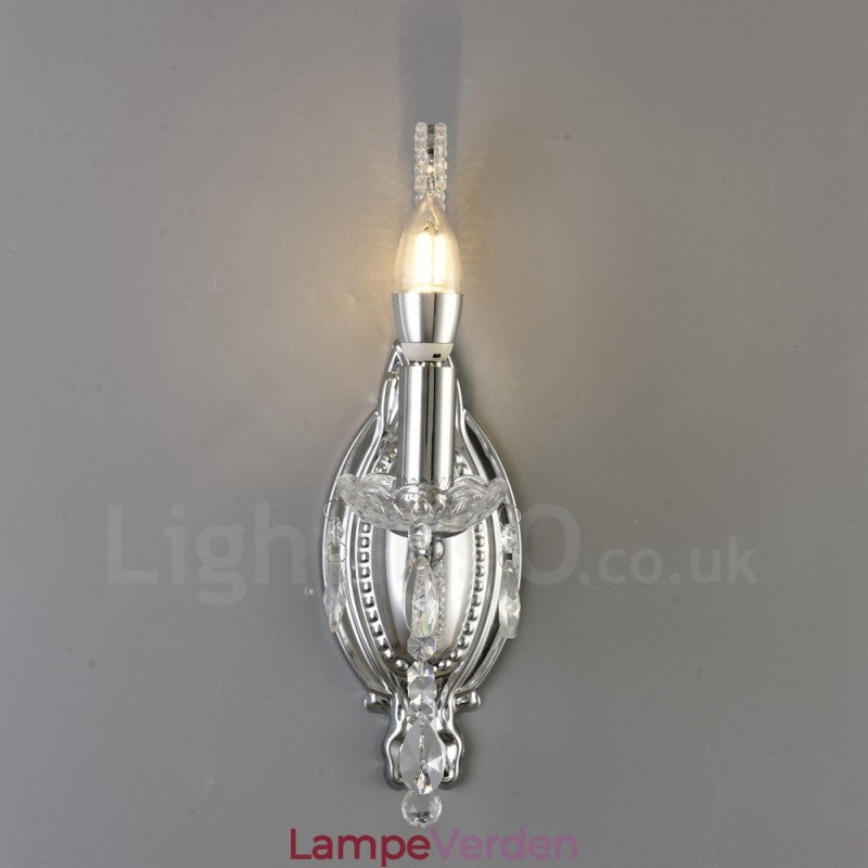 1 Lys Guld Sort Amerikansk Stil Krystal Væglampe til Stue Spisestue Tøjbutik Coffee Store Hotel