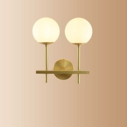 Modern Molecules Bean Wall Light med kugleglasskærm
