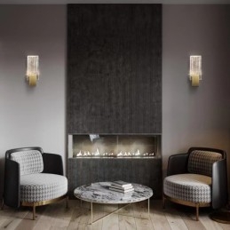 Postmoderne Minimalistisk Stue Krystal Væglamper Amerikansk kunst Bedside Soveværelse Study Wall Sconces