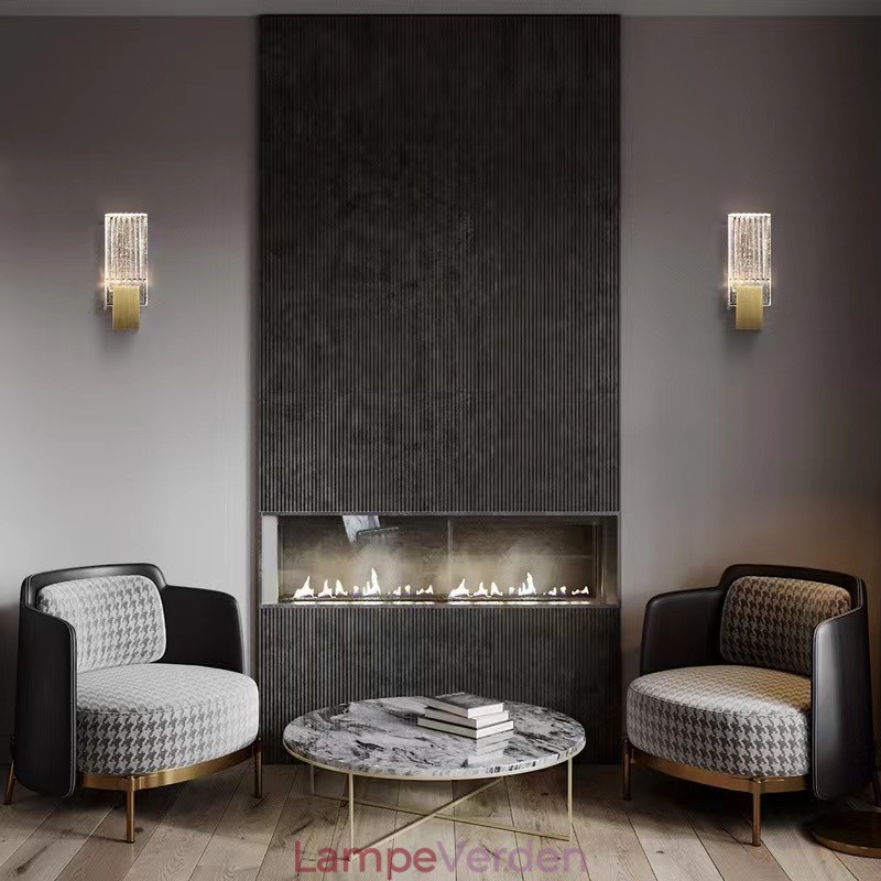 Postmoderne Minimalistisk Stue Krystal Væglamper Amerikansk kunst Bedside Soveværelse Study Wall Sconces