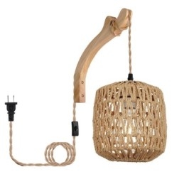 American Retro Wall Sconce 3M Hamp Rope Hanging Line Paper Rope Woven Lampeskærm