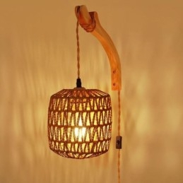 American Retro Wall Sconce 3M Hamp Rope Hanging Line Paper Rope Woven Lampeskærm