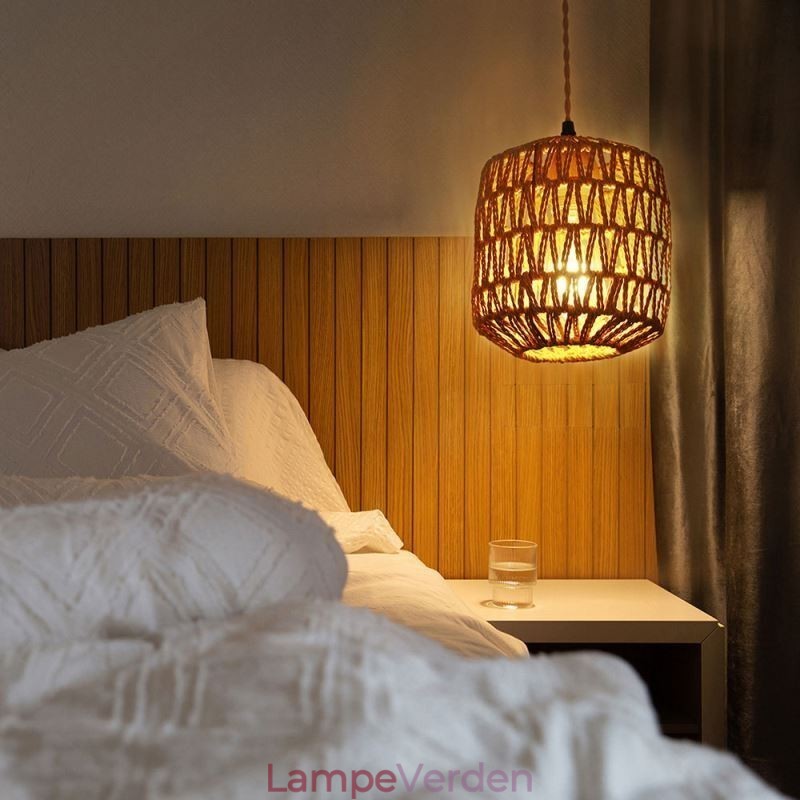 American Retro Wall Sconce 3M Hamp Rope Hanging Line Paper Rope Woven Lampeskærm