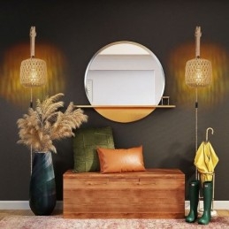 American Retro Wall Sconce 3M Hamp Rope Hanging Line Paper Rope Woven Lampeskærm