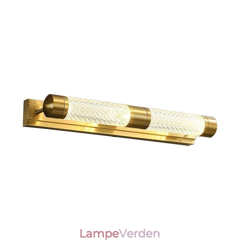 Væglampe Messing Akryl Cylinder Spejl Front Lys