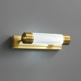 Væglampe Messing Akryl Cylinder Spejl Front Lys