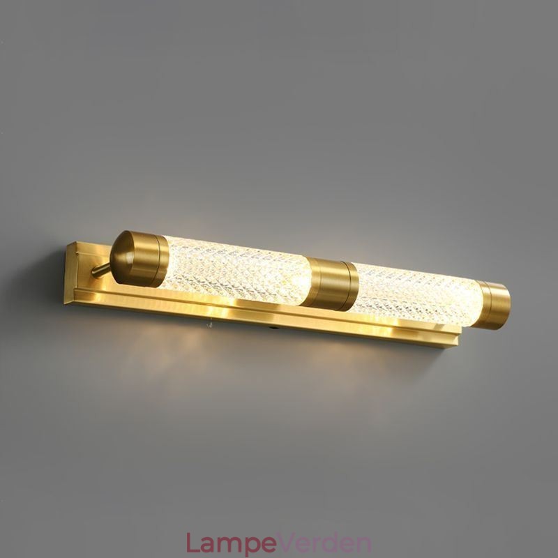 Væglampe Messing Akryl Cylinder Spejl Front Lys