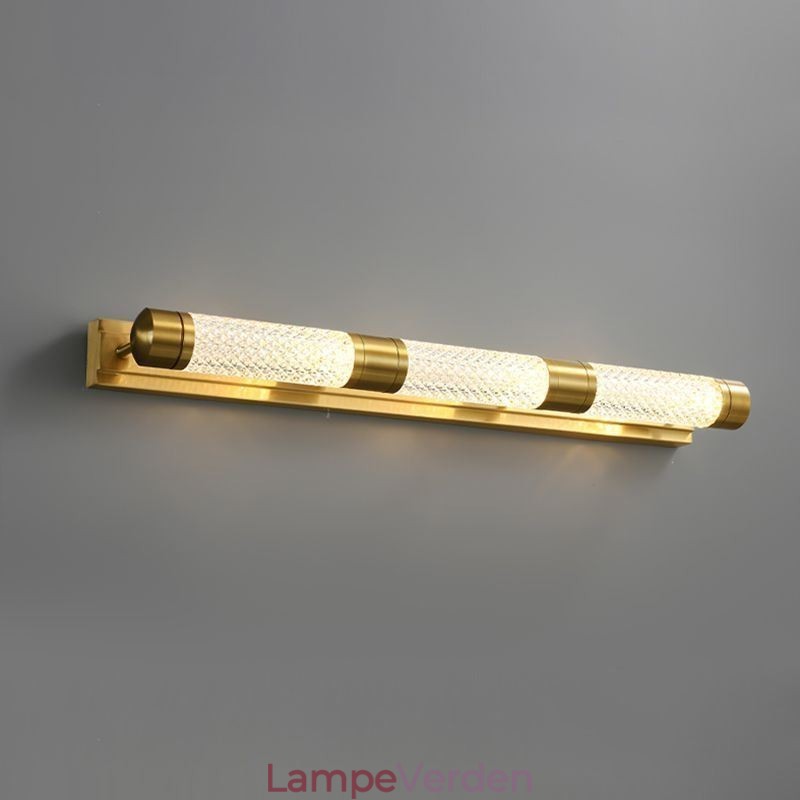 Væglampe Messing Akryl Cylinder Spejl Front Lys