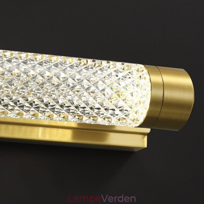Væglampe Messing Akryl Cylinder Spejl Front Lys