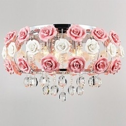 Country Crystal galvaniseret metal Flush Mount