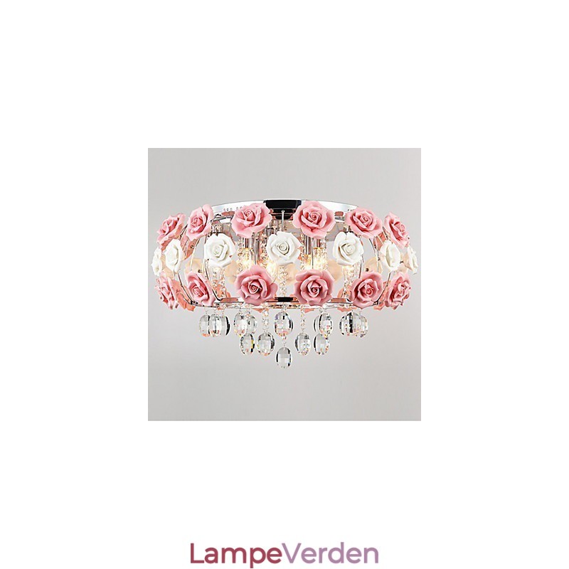 Country Crystal galvaniseret metal Flush Mount