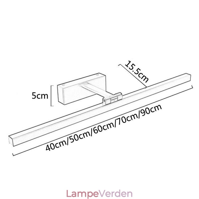 Nordic Style Spejl Front Lys Vinkel Justerbar Wall Sconce Washroom