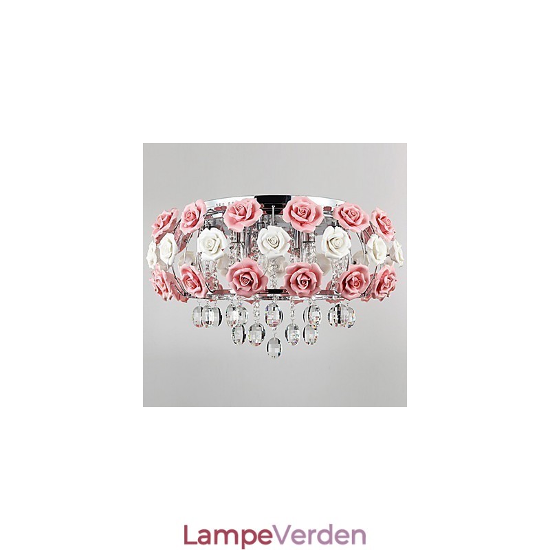 Country Crystal galvaniseret metal Flush Mount