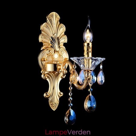 Europæisk væglampe Luksuriøs væglampe Krystaldråbedekorationslampe Sengelampe