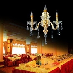 Europæisk væglampe Luksuriøs væglampe Krystaldråbedekorationslampe Sengelampe