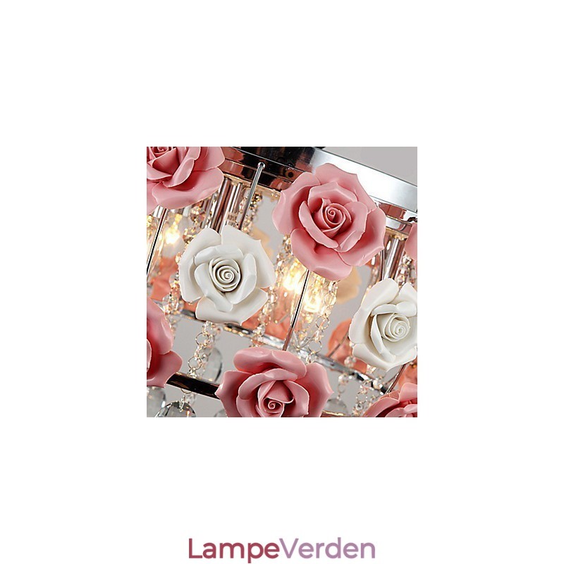 Country Crystal galvaniseret metal Flush Mount