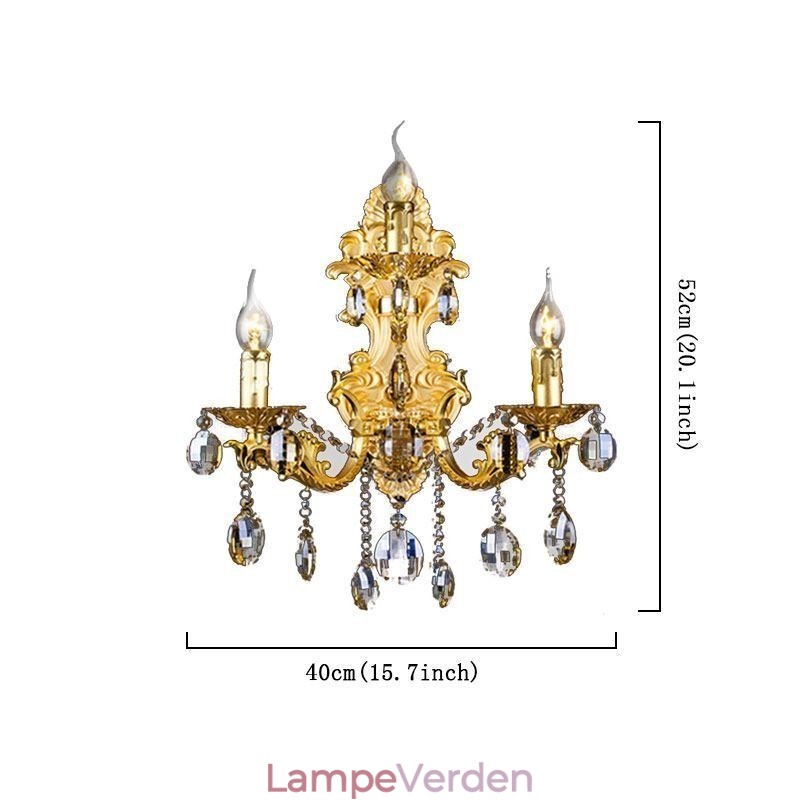 Europæisk mode væglampe Luksuriøs Crystal Drop Wall Sconce Lighting