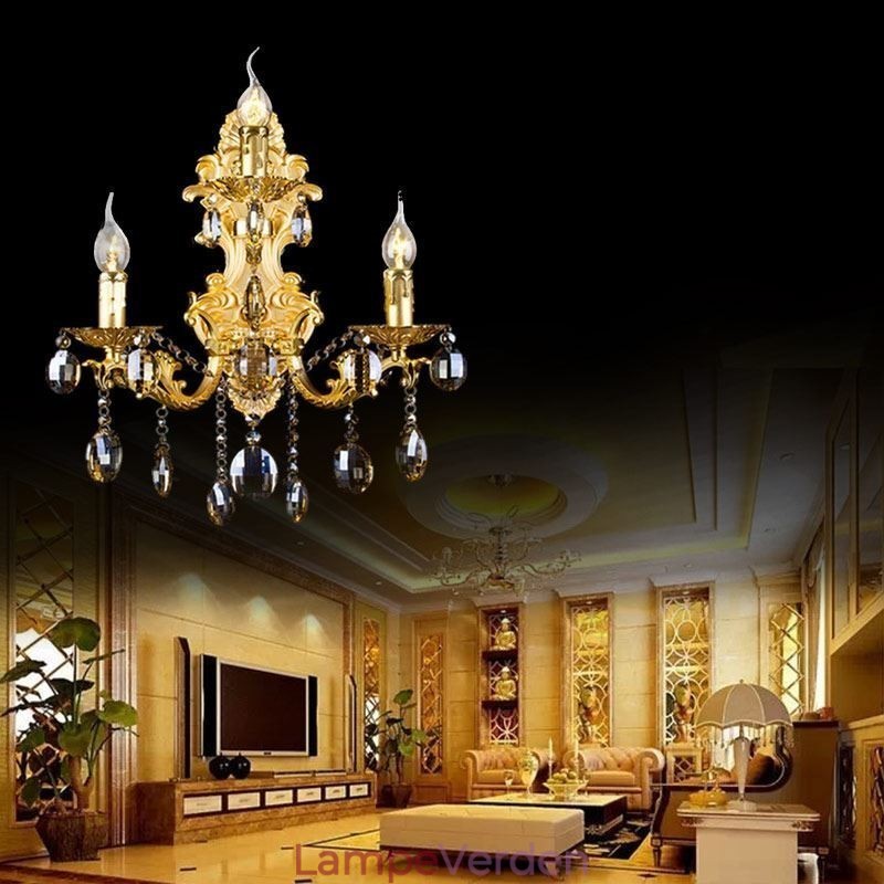 Europæisk mode væglampe Luksuriøs Crystal Drop Wall Sconce Lighting