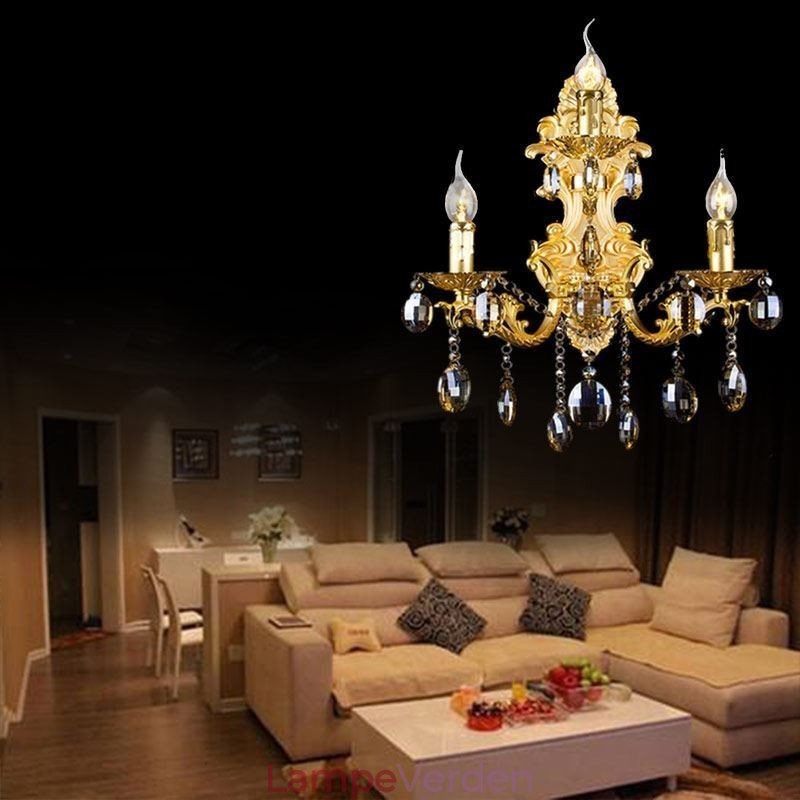 Europæisk mode væglampe Luksuriøs Crystal Drop Wall Sconce Lighting