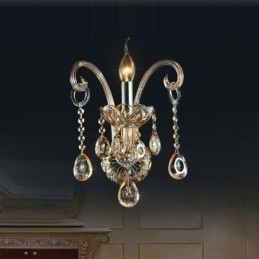 Europæisk Væglampe Rav Cognac Krystal Væglampe Enkel Lampebelysning