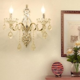 Europæisk Væglampe Krystal Væglampe Dekoration Lys Lampetlampe Belysning